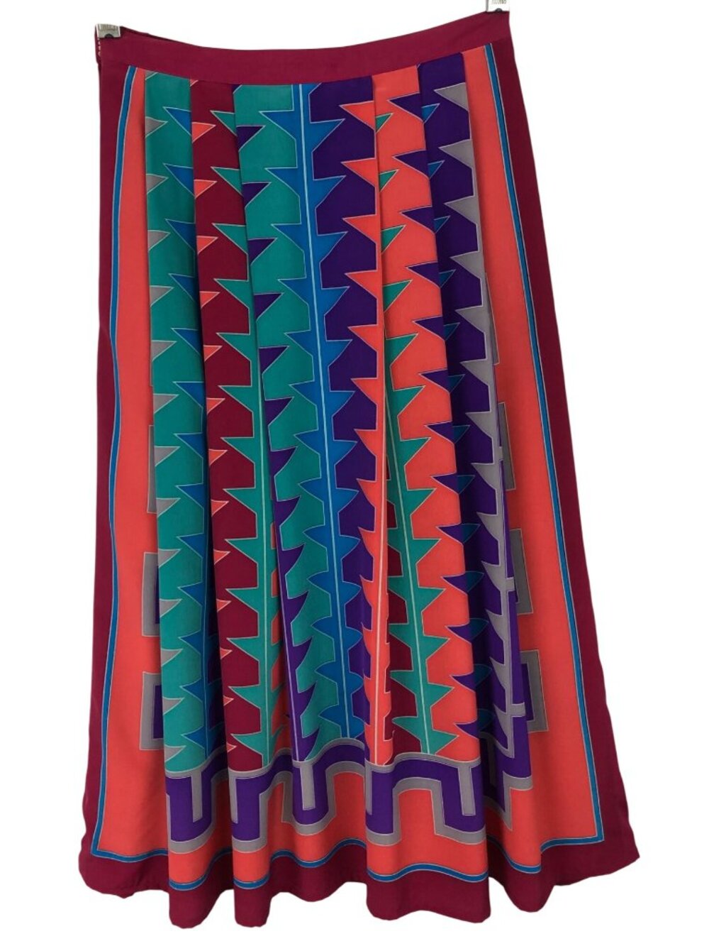 Vintage Womens Size 4 Colorful Geometric Print Skirt 100% Polyester - Picture 2 of 11